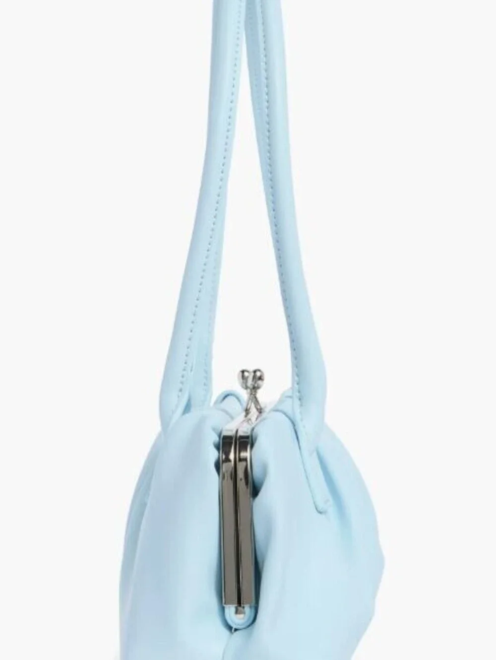 BCBG Blue Ruched Frame Shoulder Bag Purse NWT